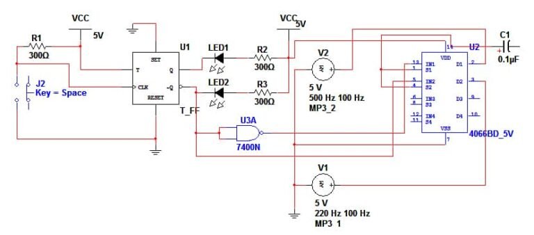 Audio source selection circuit diagram